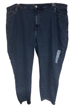 Old Navy Jeans Womens Plus Size 26 High Rise OG Straight Dark Wash READ